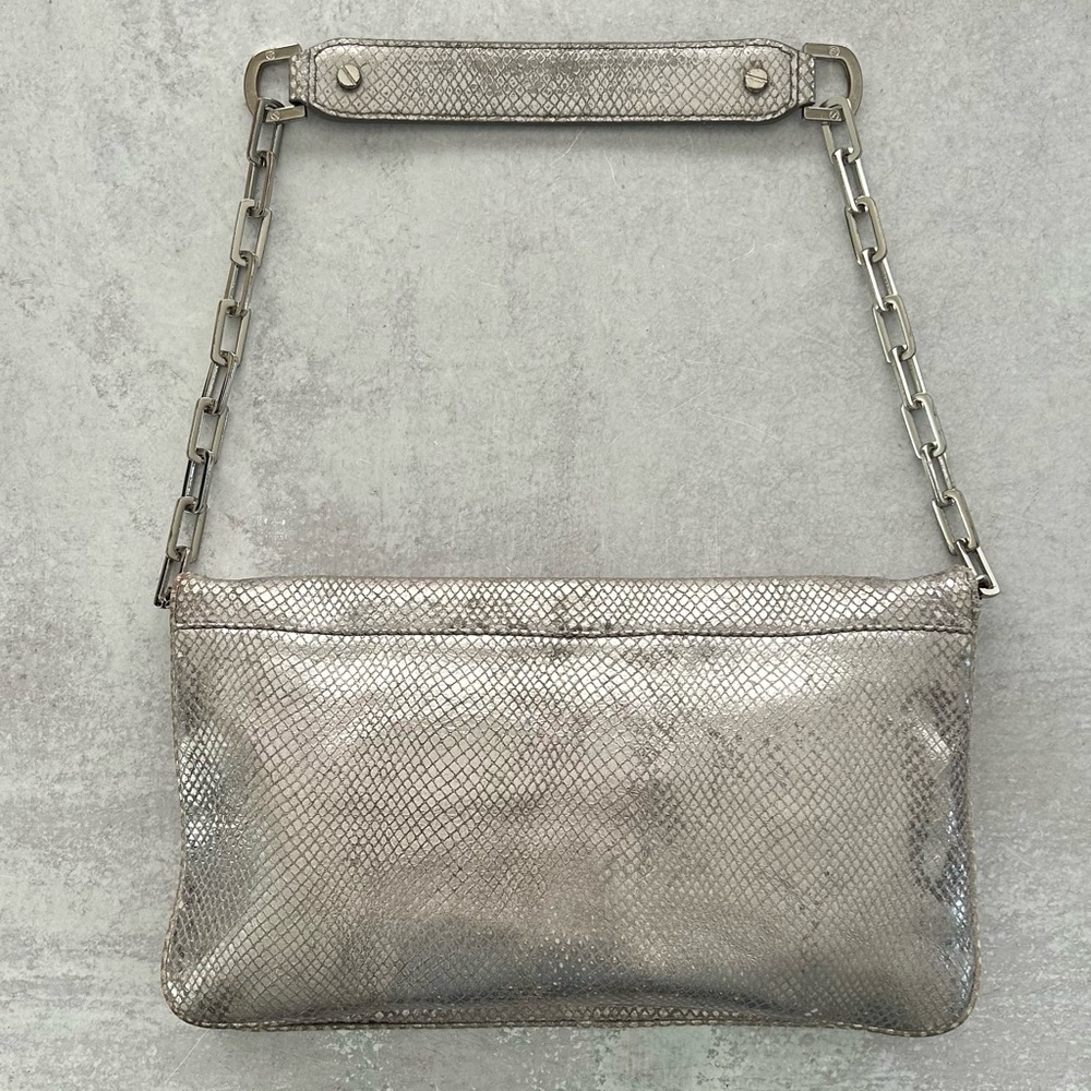 Tory Burch Audra Reva Clutch Python Snake Leather… - image 6